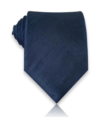 Midnight blue ručno rađena kravata od shantung svile 150x8 cm